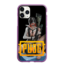 Чехол для iPhone 11 Pro Max матовый PUBG 18+ girl