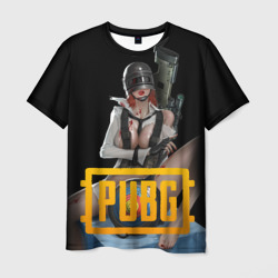 Мужская футболка 3D PUBG 18+ girl