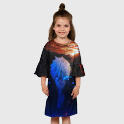 Детское платье 3D Сатору гото голубые глаза - фото 2