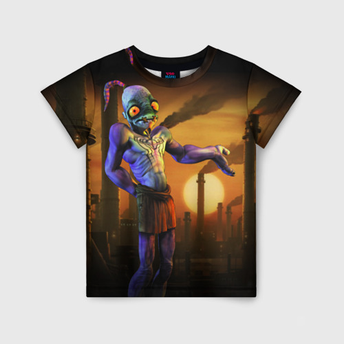 Детская футболка с принтом Oddworld, вид спереди №1