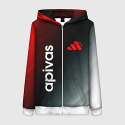 Женская толстовка 3D на молнии Apivas - Абстракция