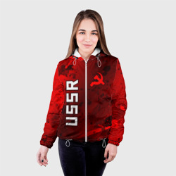 Женская куртка 3D USSR - Серп и Молот - Краска - фото 2