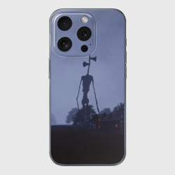 Чехол для iPhone 15 Pro силиконовый с защитой камеры Сиреноголовый у дома