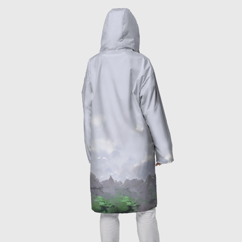 Женский дождевик 3D Сиреноголовый лес, цвет белый - фото 4