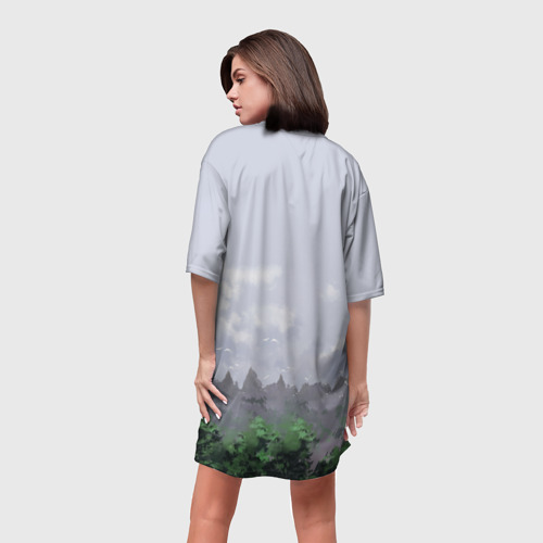 Платье-футболка 3D Сиреноголовый лес, цвет 3D печать - фото 4