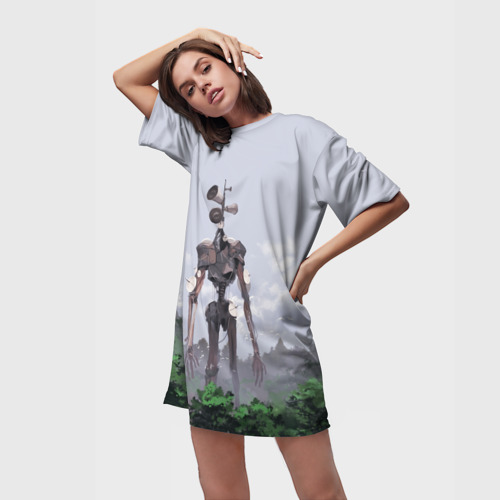 Платье-футболка 3D Сиреноголовый лес, цвет 3D печать - фото 3