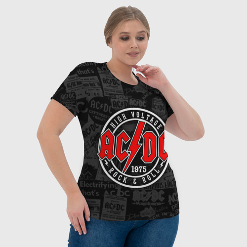 Женская футболка 3D с принтом AC DC HIGH VOLTAGE, фото #4