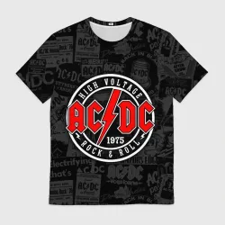 Мужская футболка 3D AC DC high voltage