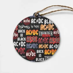 Деревянная игрушка круг AC DC logobombing
