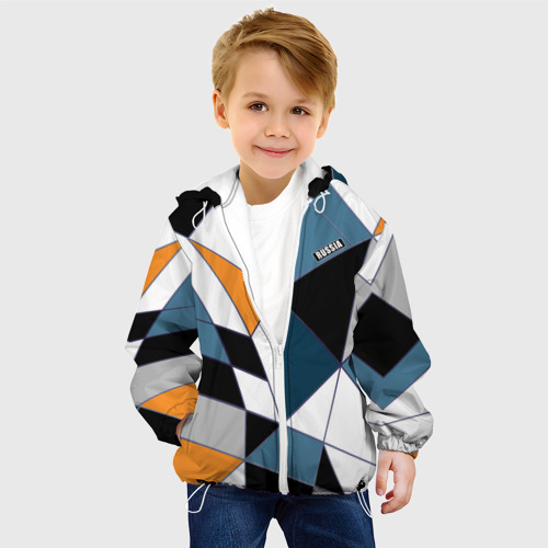 Детская куртка 3D Геометрический узор, цвет белый - фото 3