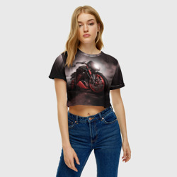 Женская футболка Crop-top 3D Супербайк - фото 2