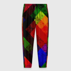 Мужские брюки 3D Яркий мраморный разноцветный геометрический узор 