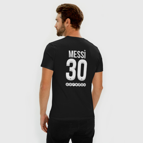 Мужская футболка хлопок Slim Messi 30 PSG, цвет черный - фото 4