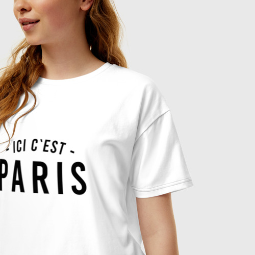 Женская футболка хлопок Oversize Ici c Est Paris, цвет белый - фото 3