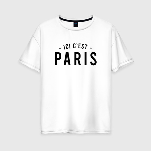 Женская футболка хлопок Oversize Ici c Est Paris, цвет белый