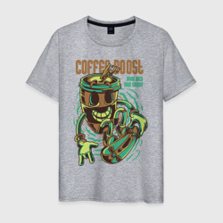 Стакан с кофе на скейте – Мужская футболка хлопок с принтом купить со скидкой в -20%
