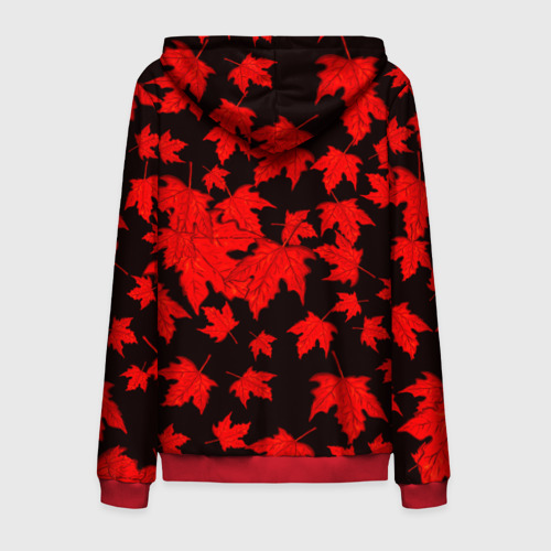 Мужская толстовка 3D на молнии Осенние листья, цвет красный - фото 2
