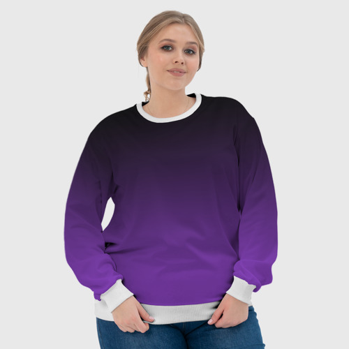 Женский свитшот 3D с принтом Градиент - фиолетовый, фото #4