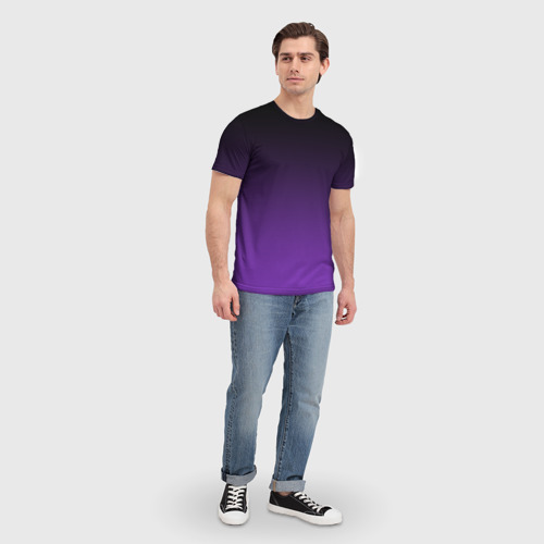 Мужская футболка 3D Градиент - фиолетовый, цвет 3D печать - фото 5