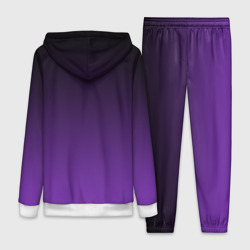 Костюм с принтом Градиент - фиолетовый для женщины, вид сзади №1. Цвет основы: белый
