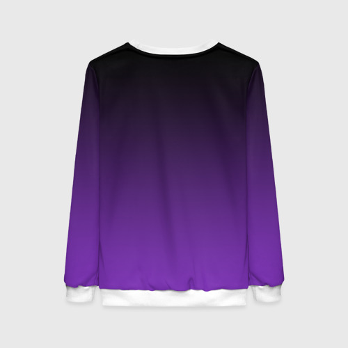 Женский свитшот 3D с принтом Градиент - фиолетовый, вид сзади #1