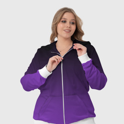 Костюм с принтом Градиент - фиолетовый для женщины, вид на модели спереди №4. Цвет основы: белый
