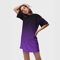 Платье-футболка 3D Градиент - фиолетовый - фото 2