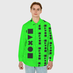 Мужская рубашка oversize 3D Безразличие - Космос Паттерн справа - фото 2