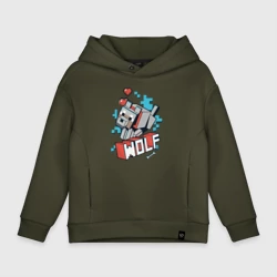 Детское худи Oversize хлопок Майнкрафт Волк, Minecraft Wolf