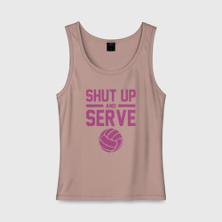 Женская майка хлопок Shut Up And Serve