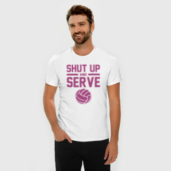 Мужская футболка хлопок Slim Shut Up And Serve - фото 2