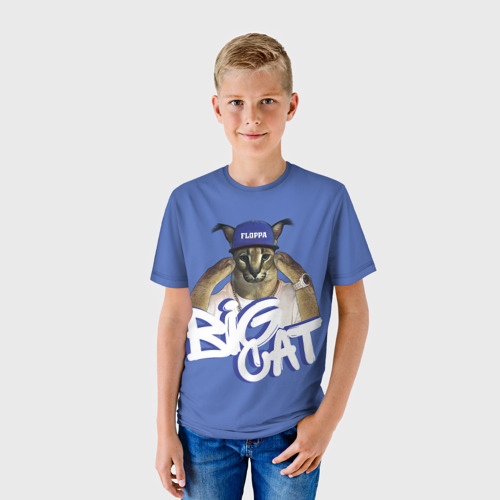 Детская футболка 3D Big Cat Floppa, цвет 3D печать - фото 3