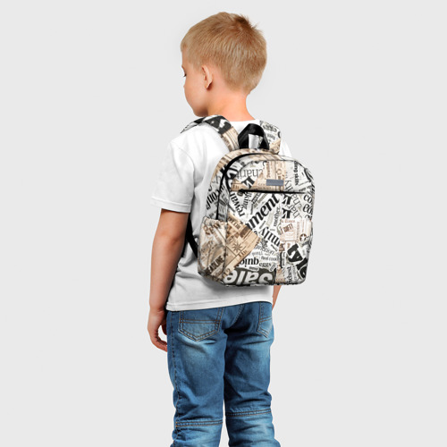 Детский рюкзак 3D с принтом Газета, фото на моделе #1