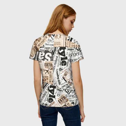 Женская футболка 3D Газета, цвет 3D печать - фото 4