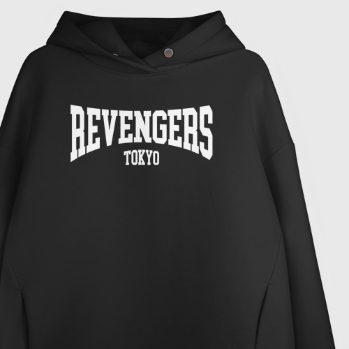 Женское худи Oversize хлопок Вальхалла Tokyo Revengers, цвет черный - фото 3
