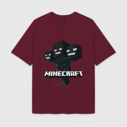 Женская футболка Oversize хлопок texturе Визер Иссушитель Майнкрафт