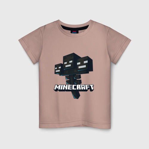 Детская футболка хлопок Визер Иссушитель Майнкрафт, цвет пыльно-розовый
