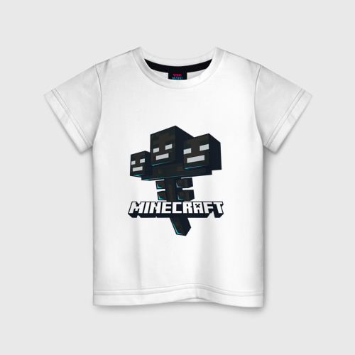 Детская футболка из хлопка с принтом Визер Иссушитель Майнкрафт, вид спереди №1