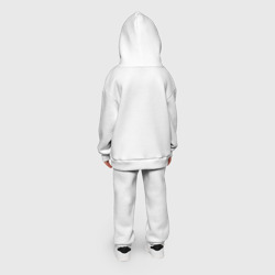 Костюм с принтом Майнкрафт выживание с модами для ребенка, вид на модели сзади №4. Цвет основы: белый