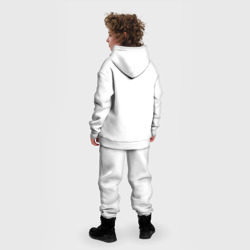 Костюм с принтом Майнкрафт выживание с модами для ребенка, вид на модели сзади №2. Цвет основы: белый