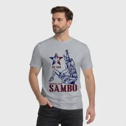 Мужская футболка хлопок Самбо бойцы - фото 2