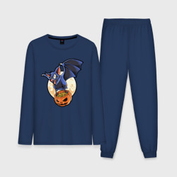 Мужская пижама с лонгсливом хлопок Halloween - летучая мышь