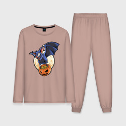 Мужская пижама с лонгсливом хлопок Halloween - летучая мышь