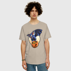 Мужская футболка хлопок Oversize Halloween - летучая мышь - фото 2