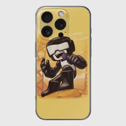 Чехол для iPhone 16 Pro Max силиконовый с защитой камеры Танкист Tankman