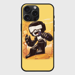 Чехол силиконовый для Apple iPhone 15 Pro Мax матовый Танкист Tankman