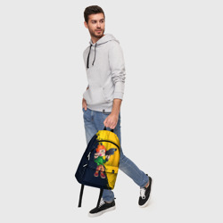 Рюкзак с принтом FNF Pico Пико для любого человека, вид спереди №5. Цвет основы: белый