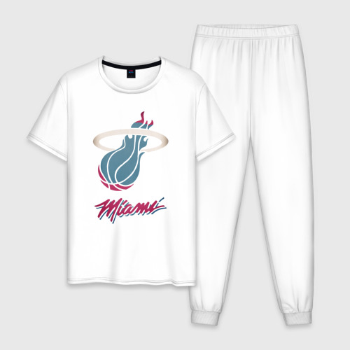 Мужская пижама хлопок Miami Heat, цвет белый