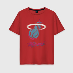 Женская футболка хлопок Oversize Miami Heat