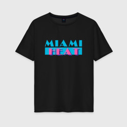 Майами Хит – Женская футболка хлопок Oversize с принтом купить со скидкой в -16%